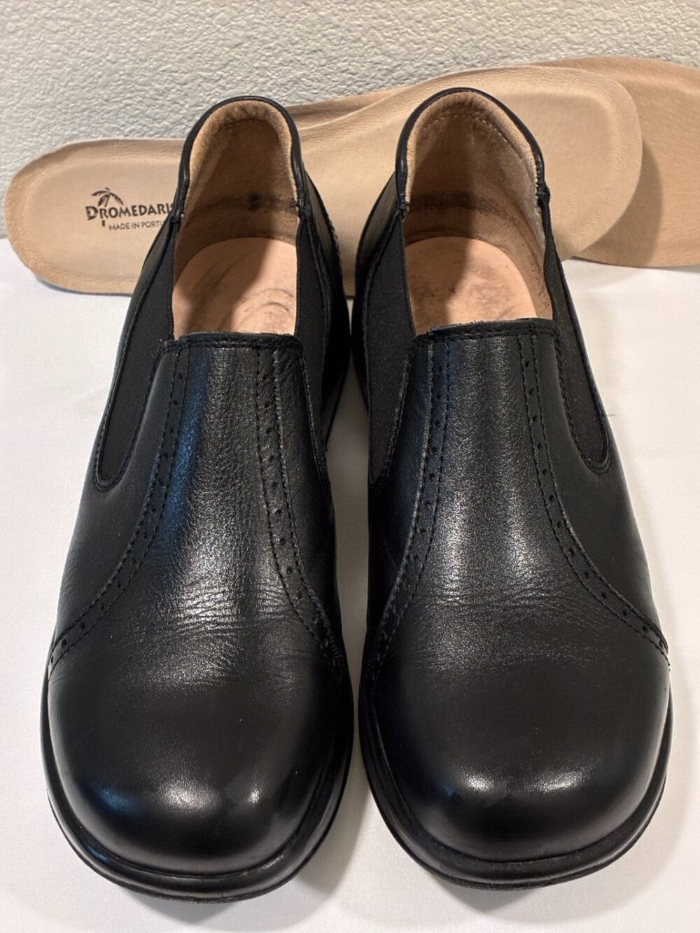 Dromedaris Falcon Black Leather Rocker Sole Loafer Women 10.5/11 EUC